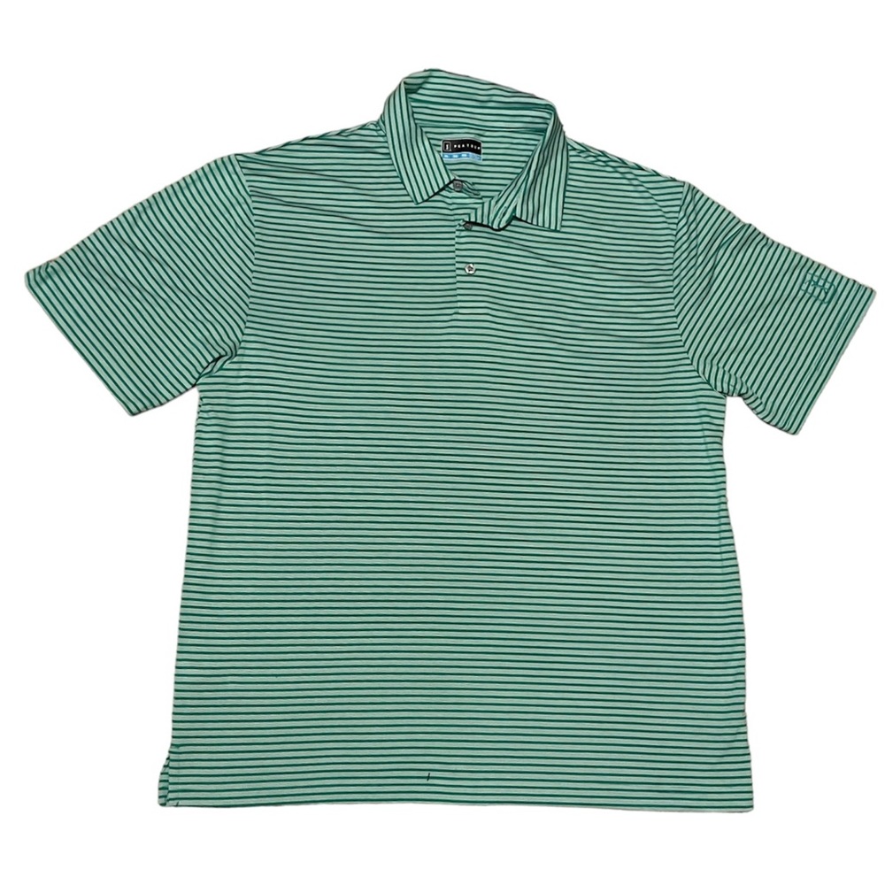 NWT PGA Tour Green Striped Golf Shirt Size XL & XXL Available
